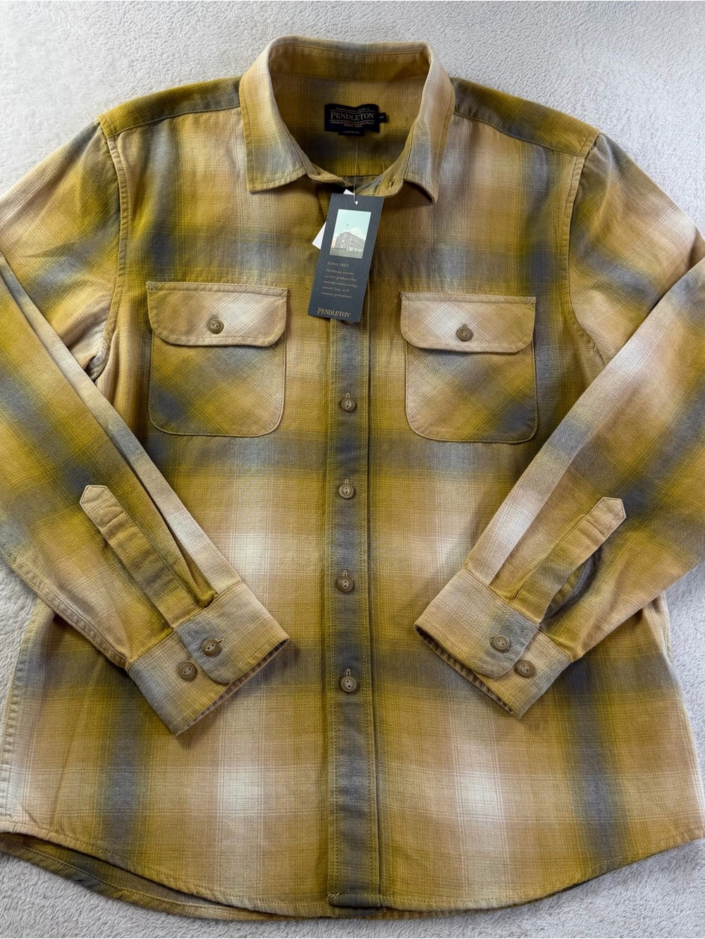Pendleton Beach Shack Plaid Cotton Shirt Mens M NWT